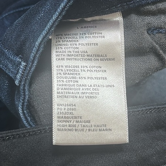 L’AGENCE Marguerite Skinny Jeans 2 Pairs Noir Marino Blue 28 - Picture 7 of 13